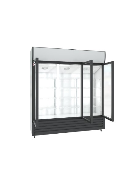 Armario expositor para bebidas refrigerado 3 puertas 1500 x 550 x 2050 mm 1300 litros