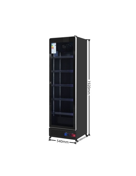 Armario expositor para bebidas refrigerado 1 puerta gran capacidad 540 x 580 x 1920 mm 400 litros refrigeración ventilada