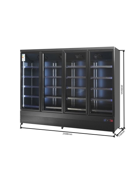 Armario expositor para bebidas refrigerado 4 puerta gran capacidad 2508 x 710 x 2040 mm 2000 litros